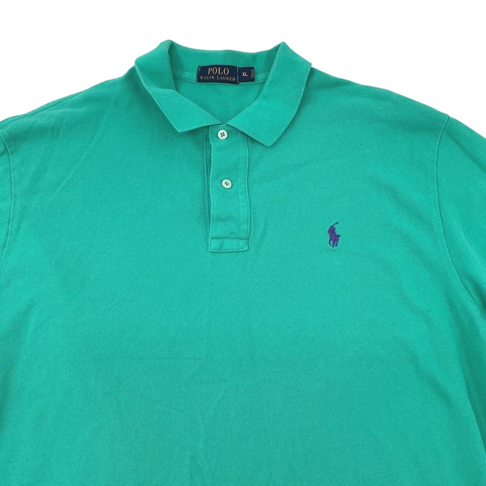 Polo Ralph Lauren Polo Shirt Mens XL Green Short Sleeve Pique Classic Preppy Y2K